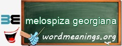 WordMeaning blackboard for melospiza georgiana